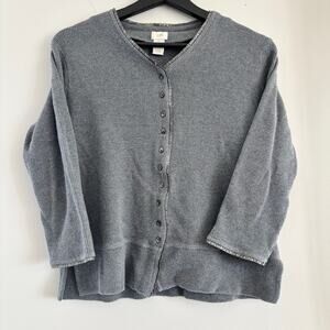 Vintage J. Jill Waffle Knit Sweater with Adorable Ruffle Trim Size XS